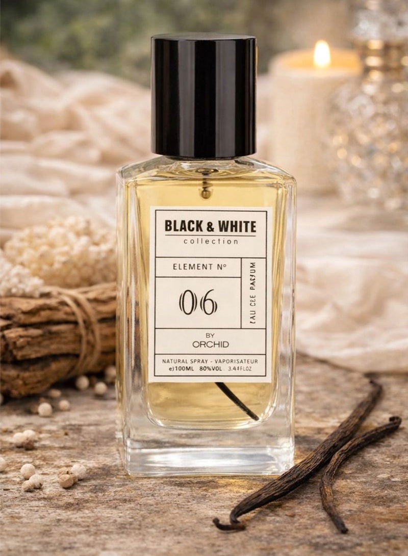 Orchid Black and White Element N.06 Pour Femme Eau de Parfum 100ml for Women | Long Lasting Floral Citrus Perfume with Bergamot, Mandarin & Sweet Pea Notes | Luxury Feminine Fragrance with Peony, Rose & White Musk Base - Image 2